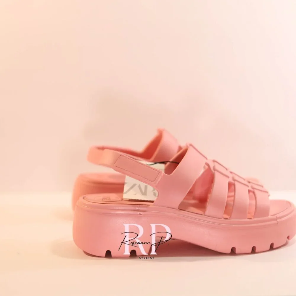 ZARA Women Pink Sandals SZ 37 NWT - Picture 3 of 7